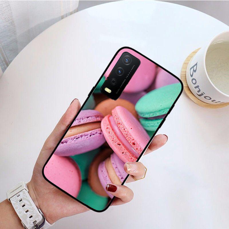 Чехол для телефона Funda Dessert macarons для vivo Y31 Y30 Y33S Y11S Y12S Y17 Y20 Y20S Y21S Y1S Y53S Y15 Y19 Y91C V23 5G, чехлы