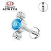 ASTM F136 16g Титановые Серьги-гвоздики Trinity Helix с Цирконами для Хряща Уха, Козелка, Губы, Пирсинг Тела, Сексуальные, Панк