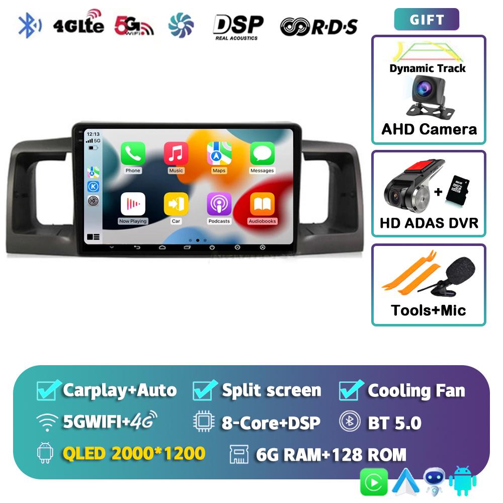 Android 14 Carplay Автомагнитола для Toyota Corolla E120 E 120 BYD F3 2007 2008 2009-2011 Мультимедийный Видеоплеер GPS Стерео