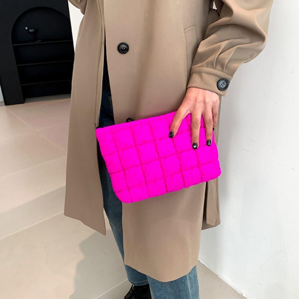 Сумка для хранения Хлопковый клатч Пухлая косметичка Простая стеганая мягкая косметичка Уличная