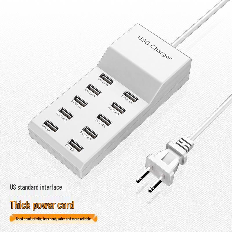 USB-разветвитель с 10 портами для быстрой зарядки, 5V2.4A с PD