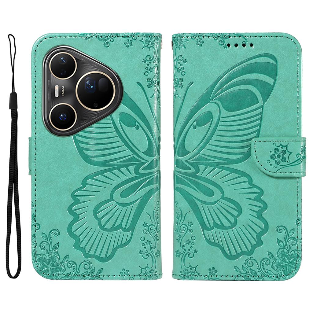 For Huawei Pura 80 Ultra Case Butterfly Pattern PU Leather Folio Flip Phone Cover