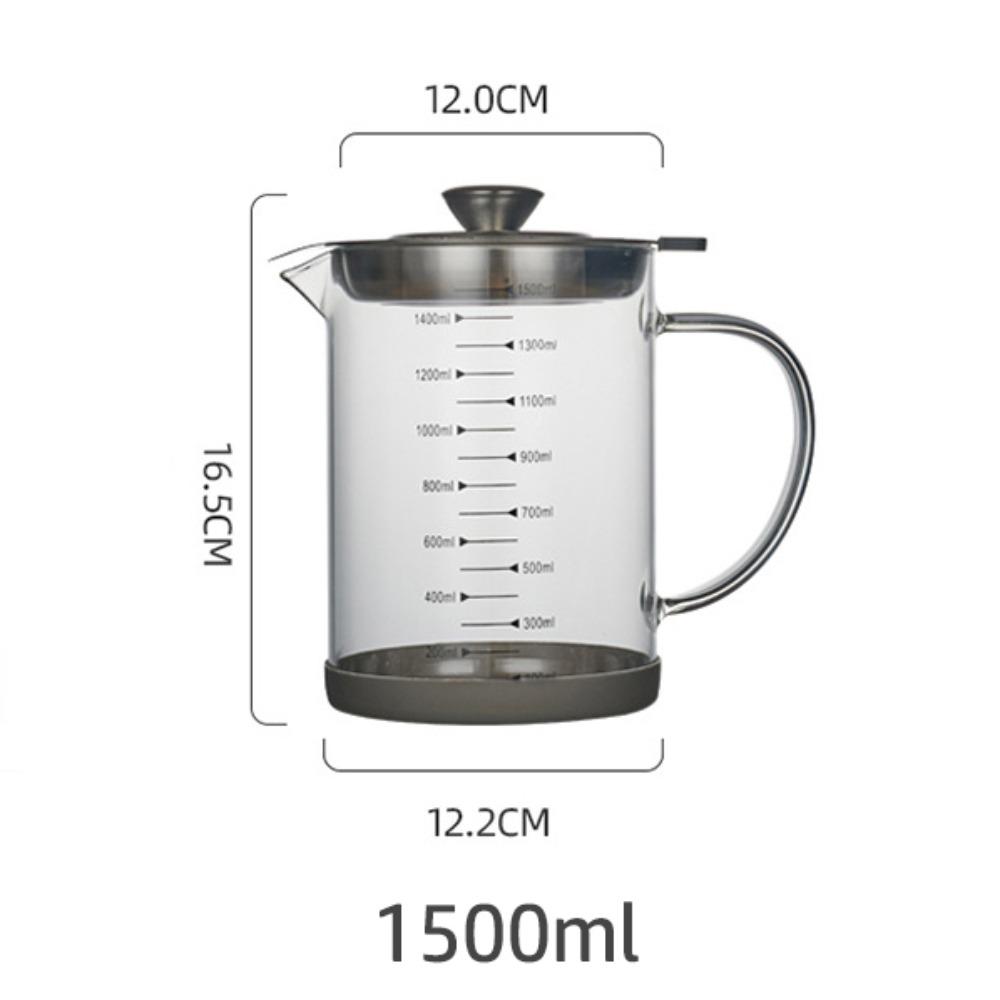 with Scale Oil Filter Container Fine Mesh Oil Filtration Can Kitchen Use