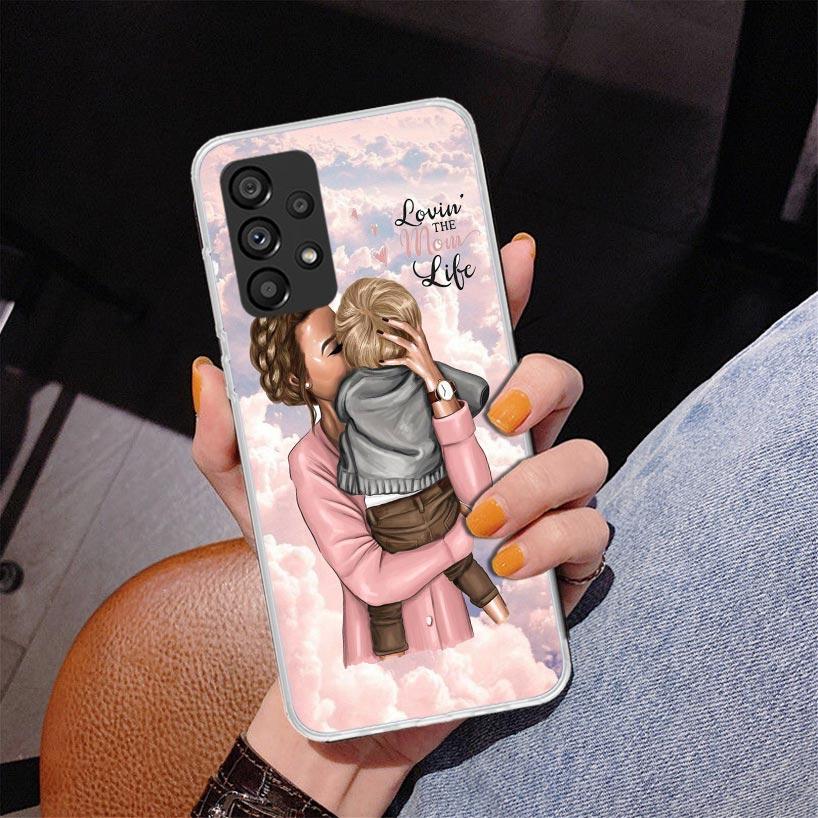 Girl Super Baby Mom Pink Phone Case For Samsung Galaxy A17 A16 A15 A14 A13 A57 A56 A55 A54 A53 A37 A36 A35 A34 A33 A26 A25 A24 A