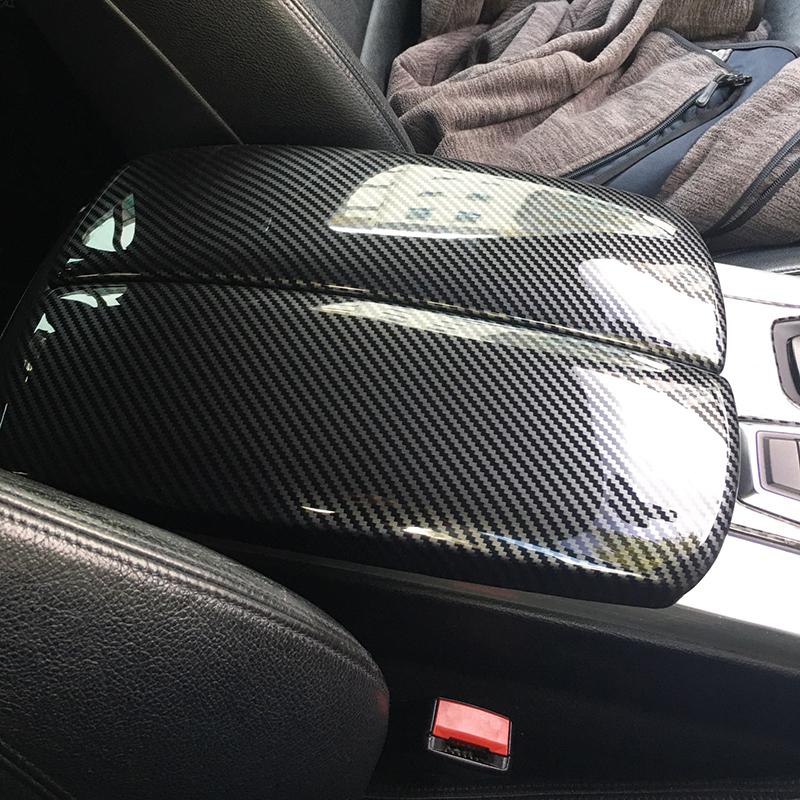 BBJT8 For BMW X5 X6 X7 E70 E71 F15 F16 G05 G06 G07 ABS Carbon fiber Car styling Center Console Lid Armrest Box Trim Protective Cover