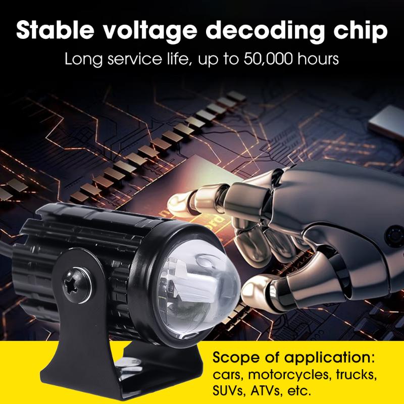 Водонепроницаемая двухцветная маленькая стальная пушка светодиодная яркая фара для автомобиля и мотоцикла, светодиодная лампа для электромобиля, автомобильная лампа для фар