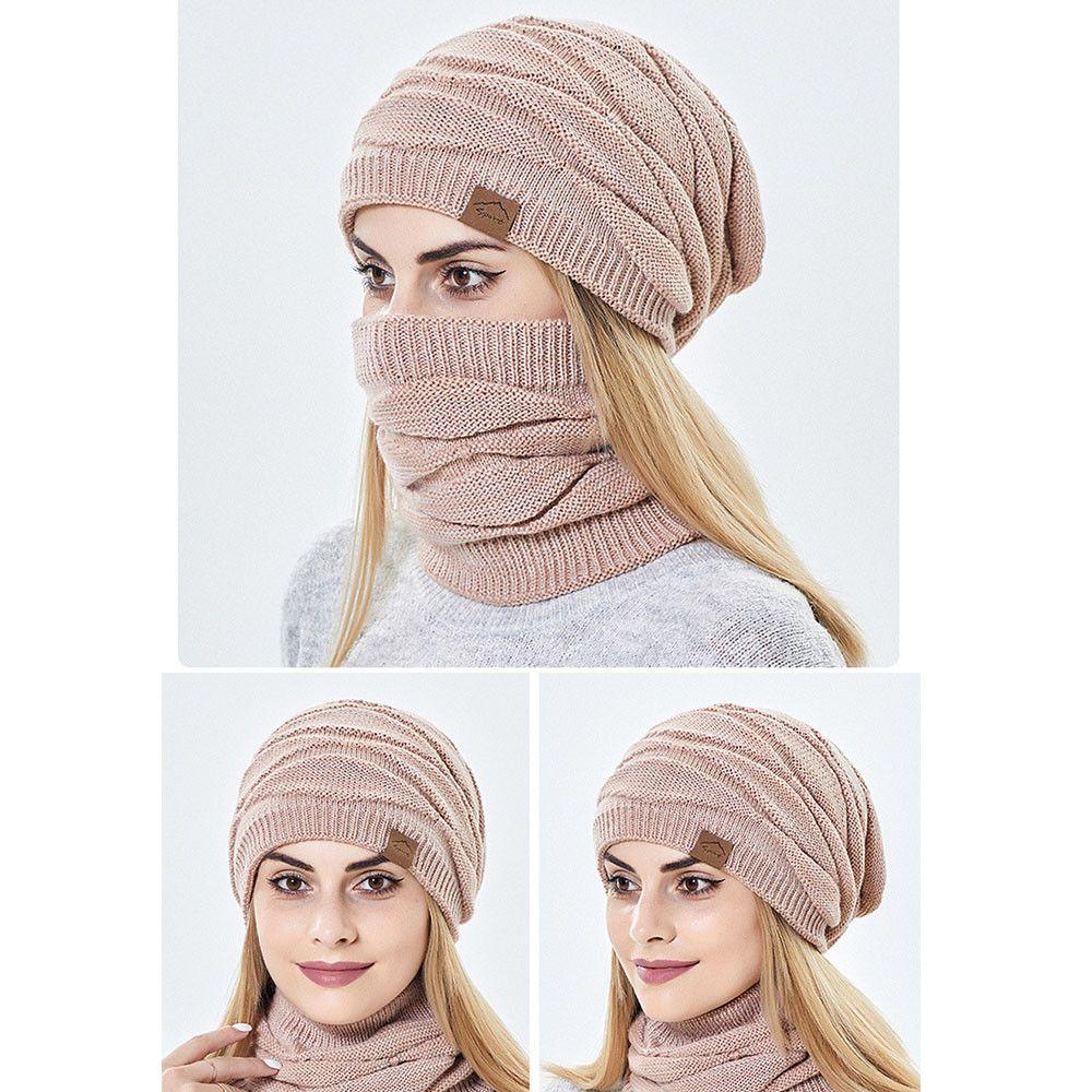 Outdoor Wool Winter Women Men Hedging Caps Millinery Beanies Caps Hats Scarf Set