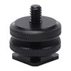 1/4inch Dual Nuts Camera Cold Shoe Mount Adapter Tripod Screw Adapter Flash Shoe Mount for Camera