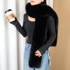 Soft Plush Winter Fluffy Scarf 180cm Long Strip Scarf Fashionable Fake Fur Long Scarf  Party