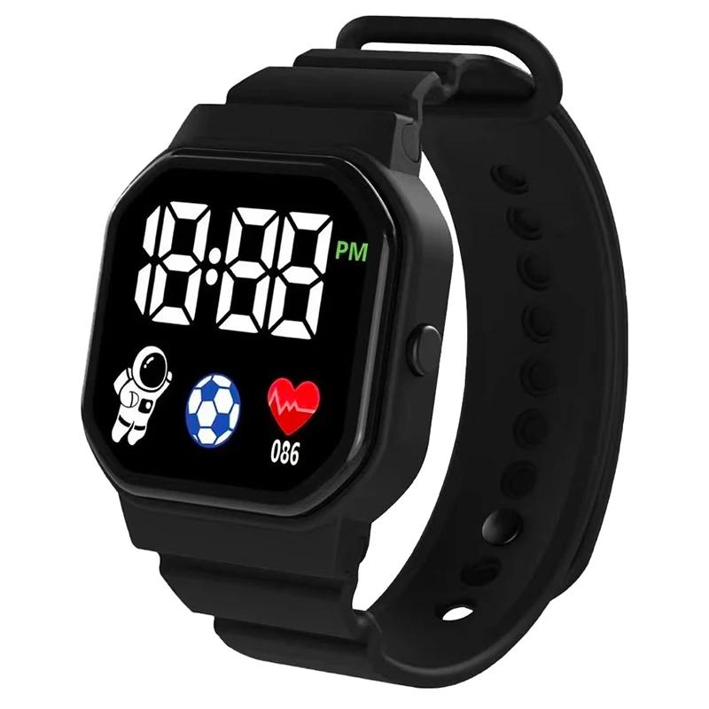 Sports Kids Watch Silicone Strap Cartoon LED Digital Watches for Children Boys Girls Gifts Spaceman Early Education Wristwatch