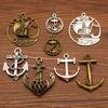 4 шт., смешанный якорь, Декор, подвески для изготовления ювелирных изделий, якорь для лодки, принадлежности для рукоделия, мужские украшения, декоративные ювелирные изделия, подарок