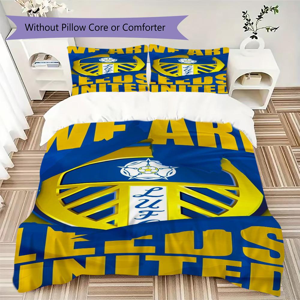 Постельное белье с узором Leeds United Комплект одеяла Пододеяльник Наволочка Домашний Декор Подарок на День Рождения (1 пододеяльник + 2 наволочки без наполнителя)66