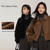 Women's Retro Short Double-Faced Wool Coat V9017D08