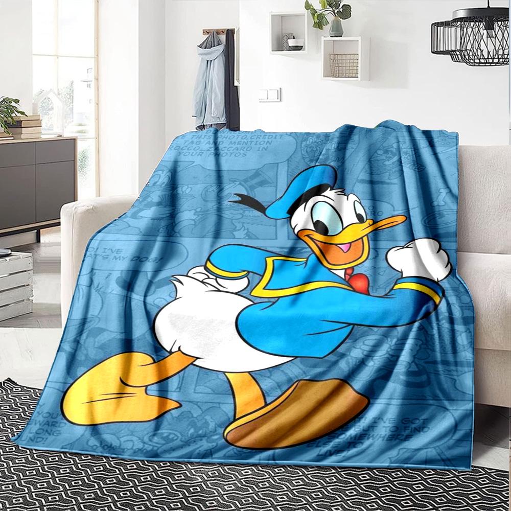 Donald Duck Comic Strip Flannel Blanket Super Soft Warm Cozy Blanket For Sofa Bed Office Travel Allseason Home Decor Gift