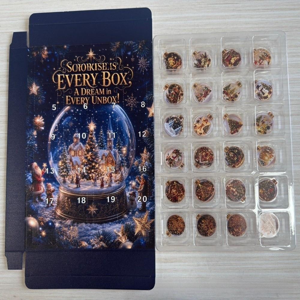Acrylic Christmas Advent Calendar 2D Flat Festive Calendar Gift Countdown Blind Box Gift Giving