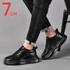 Breathable Outdoor Elevator Sneakers Men Shoes Cowhide Casual Shoes Walking Sports Men Genuine Leather Height Increasing Shoes
