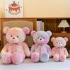 Bear Doll Dreamy Gradient Color Giant Size Girl Plush Toy with Bowknot Decor Valentine Day Home Decor
