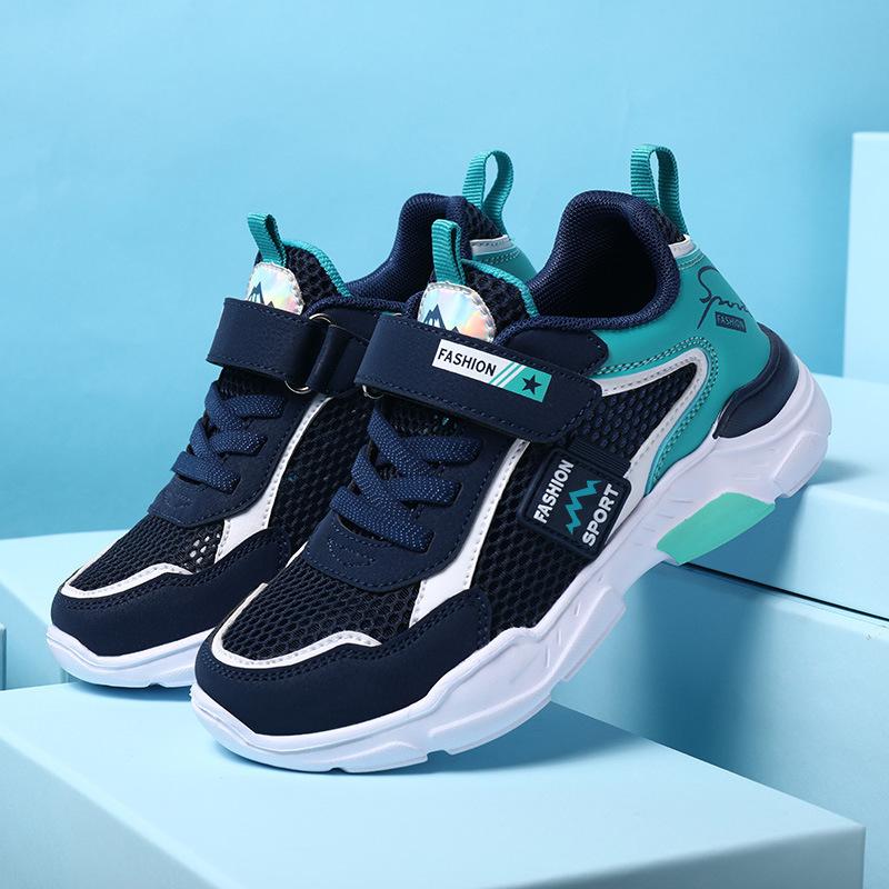 Children's Sports Shoes Boys' Shoes Middle-aged Older Boys Spring and Autumn Breathable Single Pair of Mesh Shoes Student Soft-soled Running Shoes
