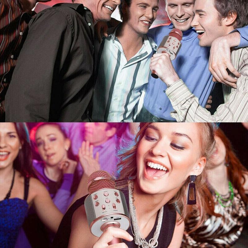 Ws858 Mobile  Phone  Microphone Wireless Bluetooth-compatible Microphone Speaker 800mah Ktv Player