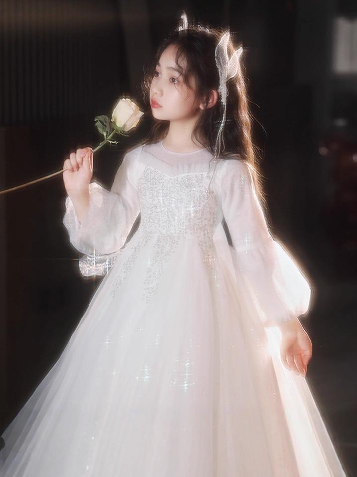 Роскошное платье для девочки-цветочницы - Принцессино платье на день рождения и свадебное платье для выступлений на фортепиано