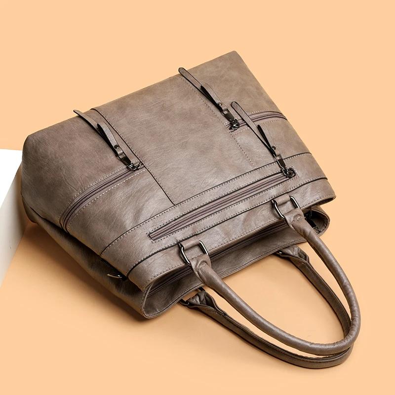 Элегантная женская сумка из высококачественной кожи с верхней ручкой, женская сумка через плечо, большая повседневная сумка-тоут 2025