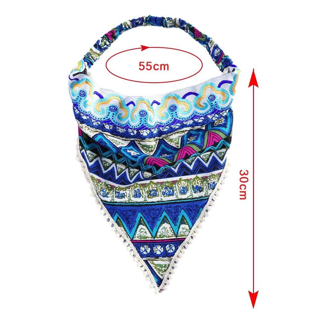 Floral Head Kerchief Scarf Ethnic Style Triangle Head Scarves Stretch Women Turban Summer