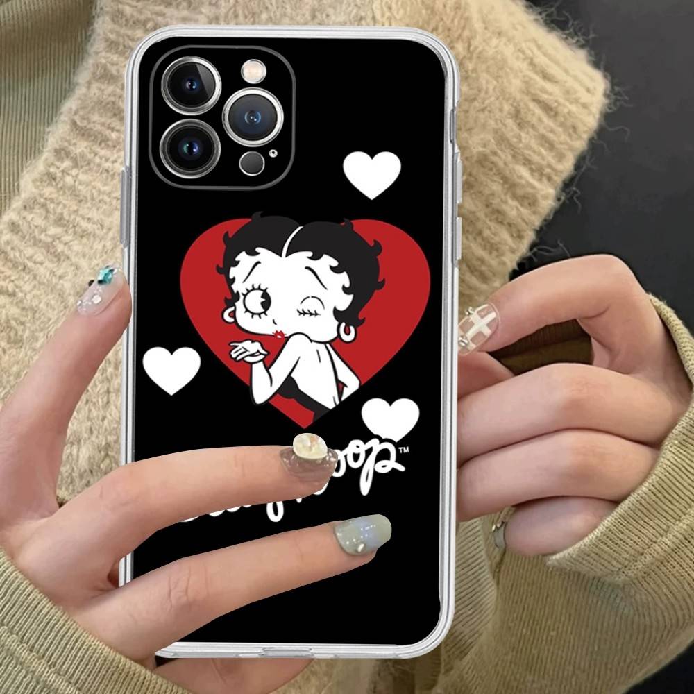 Анимация B-Бетти Буп Прозрачный ТПУ Чехол для Телефона Для IPhone 17 11 12 13 14 15 16 Pro Max 16 Plus Чехол