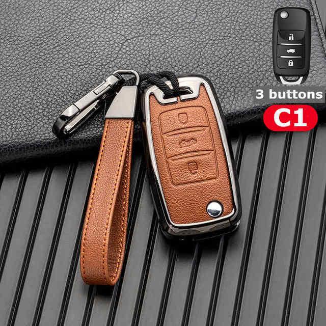 Zinc Alloy Leather Car Key Cover Shell For Changan CS35PLUS CS55PLUS CS75PLUS 2019 keyProtective Case Accessories Keychain