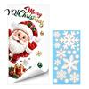 Festive Home Window Decor Christmas Static Clings, Santa Snowman PVC Stickers, Waterproof Clings Glass Decals for Shop Holiday Decorations Snowflake