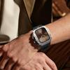 Роскошный чехол-ремешок для Apple Watch Series 10 46 мм, комплект для модификации, крышка для Iwatch 10 46 46MM, спортивный силиконовый, цинковая рамка, мужской набор