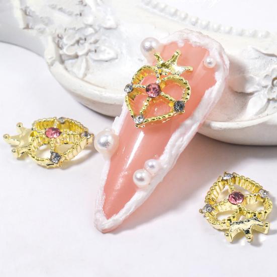 10 шт. стили для ногтей, украшения со стразами, блестящий маникюр, искусство DIY, разнообразные 3D Корона, сердце, подвеска для ногтей