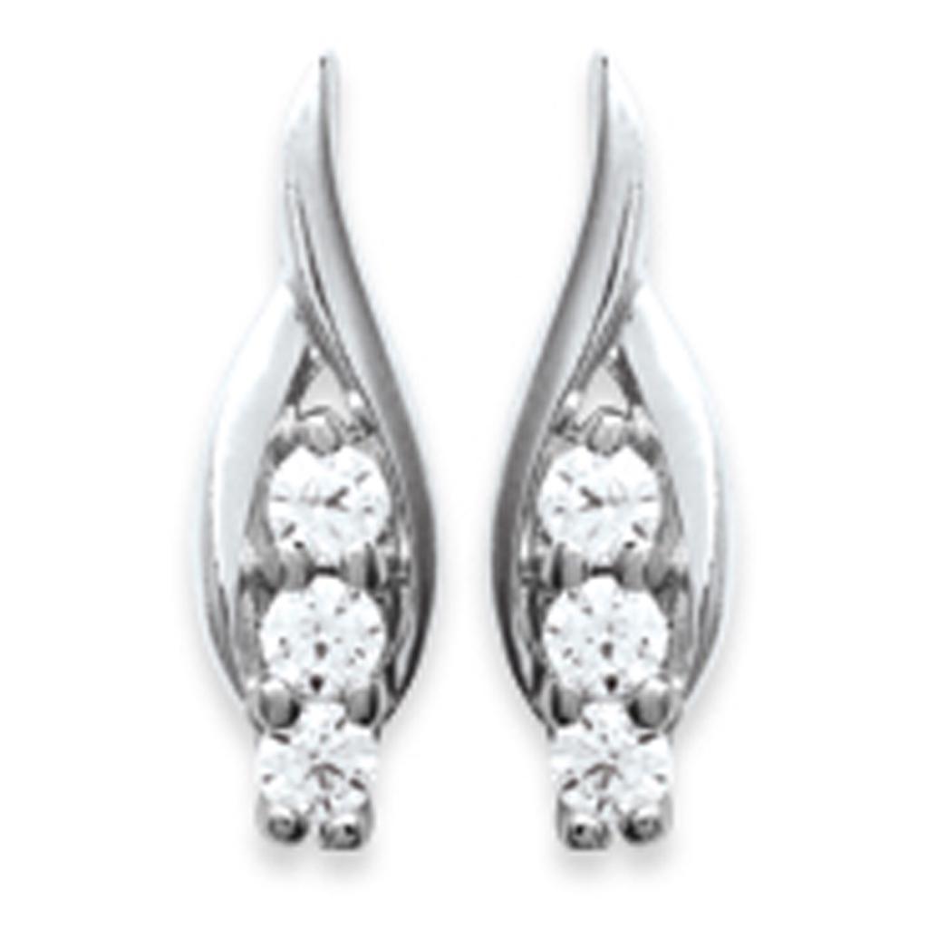 Les Trésors De Lily [F1300] - Silver 'Câlin' Earrings White