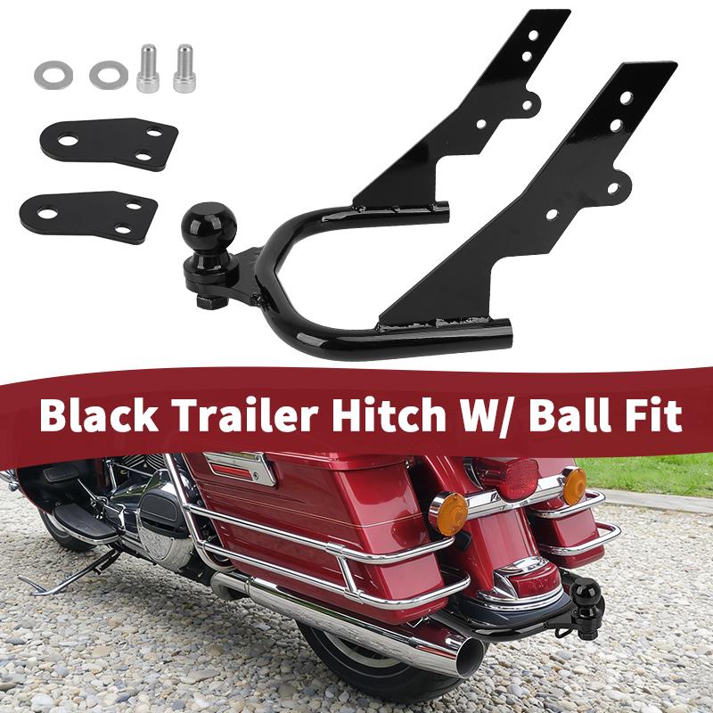 Black Motorcycle Trailer Hitch W/ Ball For Harley Touring Electra Street Tour Glide Road King FLHT FLHR FLTR 1994-2008