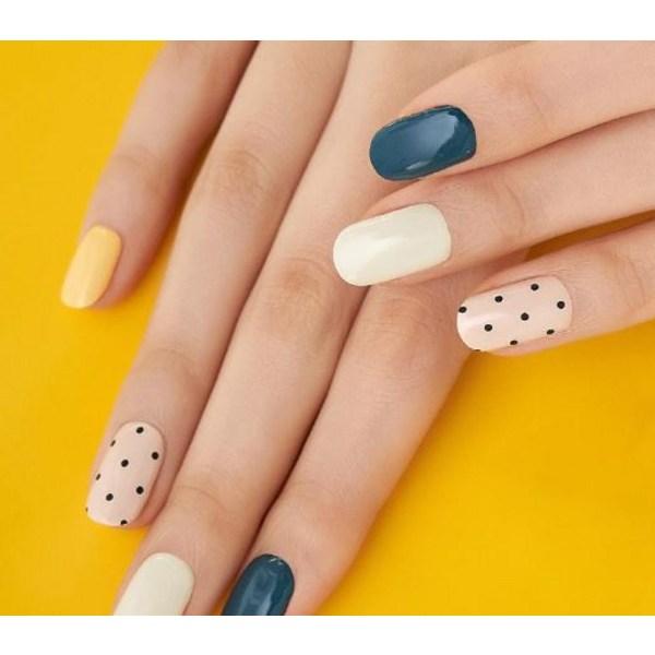 Edge U Shop Gel Attaching Gel Nails, Polka Dots for Your Taste, 1 Piece