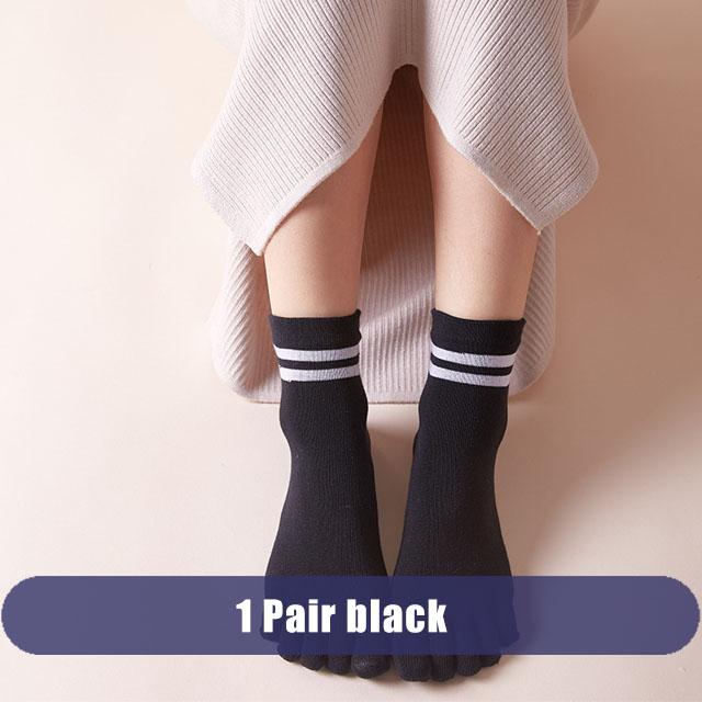 1/5 Pairs Toes Short Socks Woman Girl Cotton Striped Solid Breathable Soft Elastic Invisible Socks 5 Finger Socks Harajuku