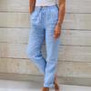 Women's High-Waist Linen-Cotton Casual Pants - Eco-Friendly, Comfortable