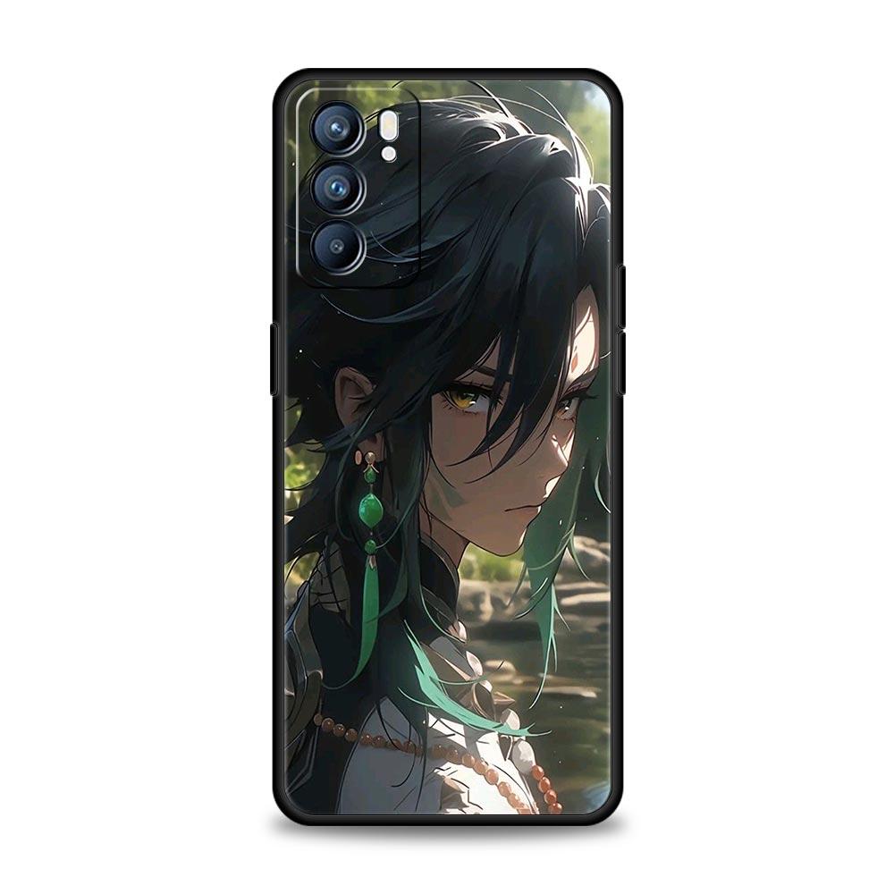 Case For Oppo Find X6 Pro X5 A54 A53 A52 A9 A15 A95 A17 A76 A74 A57 A31 Reno8 Reno7 Reno6 Pro 5G Cover Genshin Impact Zhongli