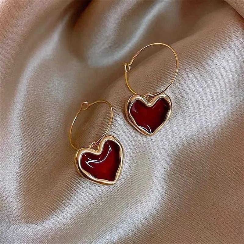 Модные серьги-подвески Love с эмалью для женщин, классические ювелирные изделия для свадебной вечеринки, геометрические серьги