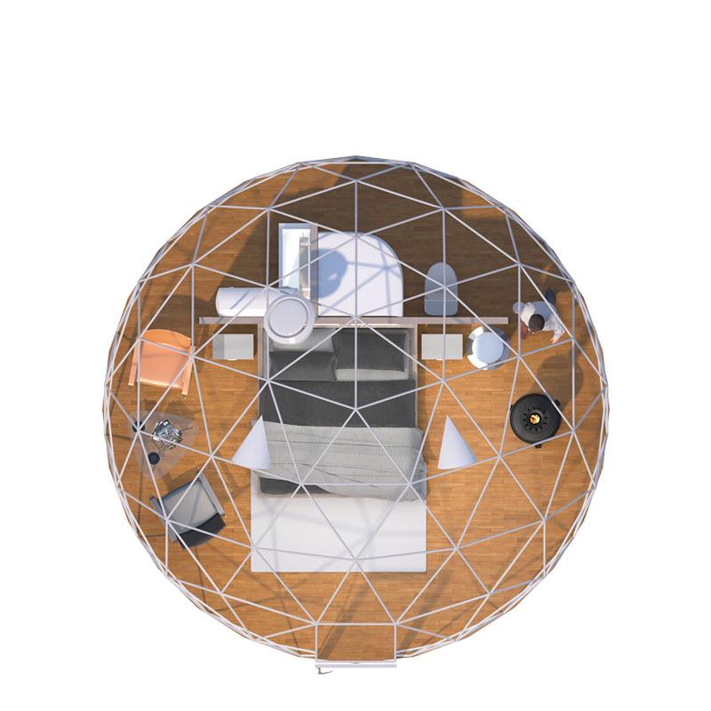 6-Meter Diameter Spherical Tent with Integrated Bathroom for Outdoor B&B Hotel Use