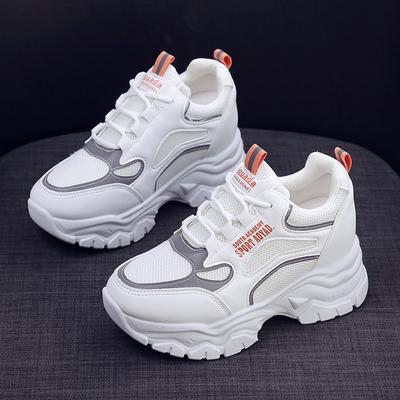 Обувь для папы, женская, весна и осень, новинка, модный темперамент, универсальная, спортивная, увеличивающая внутренний рост, маленькая женская обувь, маленькие белые туфли