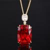 Jewelry Copper Bottom Gold-Plated Imitation Colored Treasure Generous Diamond Gold Pendant Necklace 20 * 28