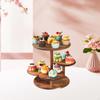 Wooden Cake Stand 4 Tier Round Cupcake Tower Decor Kitchen Supplies Dessert Tray