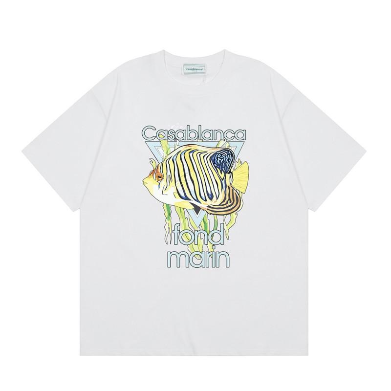 Casablanca Print Loose Fit Short Sleeve T-Shirt Teens Streetwear