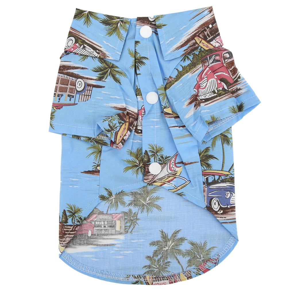 Pet Hawaiian Shirt Cool Breathable Hawaiian Beach Print Dog Summer Camp T Shirt for Dogs and Cats