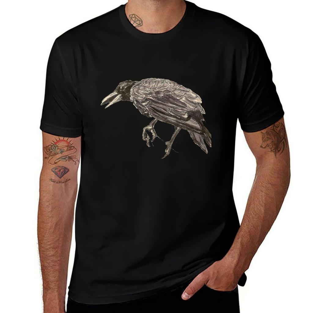 Crow TShirt Casual Loose Fit Summer Tee Shirt
