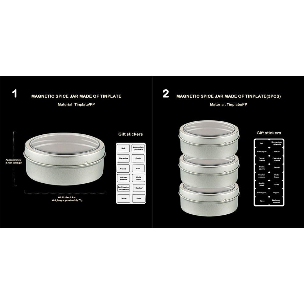 Железные магнитные баночки для специй с наклейками, коробка для порошка, новые запечатанные, коробка для хранения барбекю, для использования на кухне