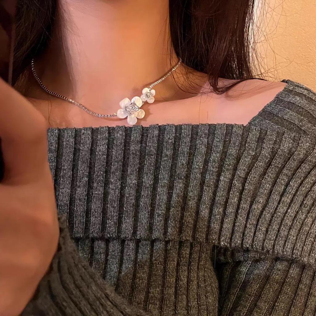 Женское летнее роскошное ожерелье из титановой стали - Дизайн высокого класса, кулон на ключицу