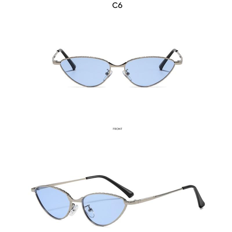 Women's sunglasses men's and women's retro metal cat eye sunglasses