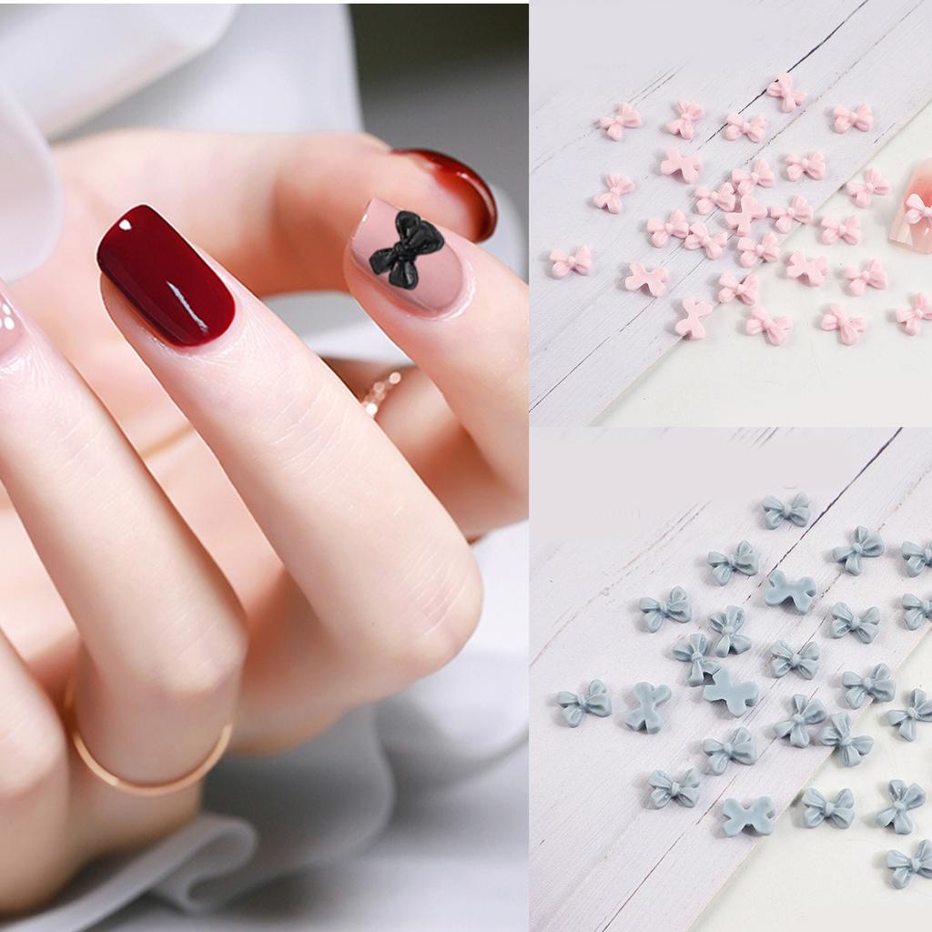 Simple Bowknot Nail Charms 3D Resin Ribbon Bows Manicure Accessories DIY Crafts Supplies Resin Bows Nail Decorations