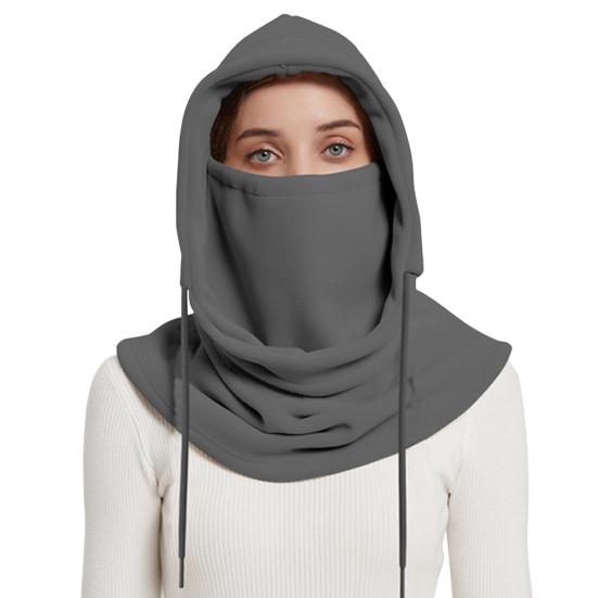 Флисовый головной убор для верховой езды однотонный с регулируемой кулиской 3 в 1 шапка для катания на лыжах с защитой лица и шеи, аксессуар для велоспорта